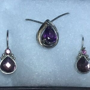 Amethyst necklace and earrings